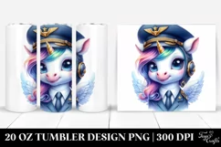 Baby Unicorn Pilot's Cap. 20 Oz Tumbler Design Product Image 1