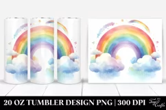 Colorful Pastel Rainbow with Clouds | 20 Oz Tumbler Product Image 1
