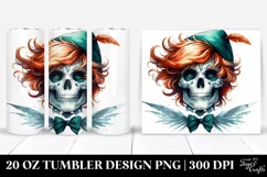 Watercolor Style Haloween Skull Hair Bow | 20 oz Product Image 1