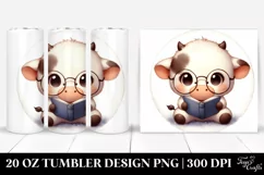 Cute Baby Cow Reading | 20 oz Tumbler Product Image 1