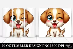 Funny Winking Labrador Retriever Cartoon, Transparent 20 Oz Product Image 1
