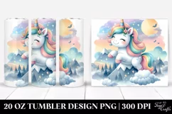 Watercolor Cute Unicorn From Airy Mountaintop | 20 Oz Product Image 1