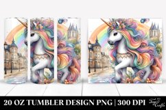 Colorful Baby Unicorn in Village Square. 20 Oz Tumbler Product Image 1
