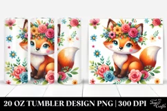 a Cute Fox with Colorful Flower Crown | 20 oz Tumbler Product Image 1
