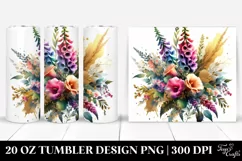 Abstract Colorful Bouquet with Gold Foil | 20 Oz Tumbler Product Image 1