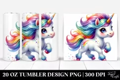 a Cute Running Unicorn | 20 oz Tumbler Product Image 1