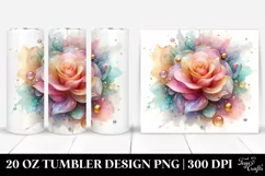 Vibrant Rose Watercolor Splash | 20 oz Tumbler Product Image 1