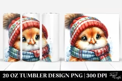 Goofy Chicken in Winter Clothes, Transparent 20 Oz Tumbler Product Image 1