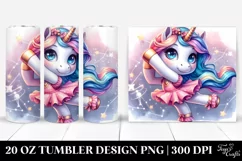 20 Oz Tumbler Sublimation | colorful unicorn dancer Product Image 1
