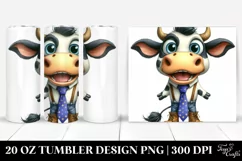 Watercolor Cow with Party Hat Clipart Product Image 1