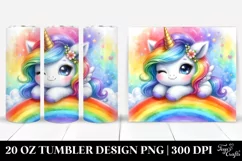 Winking Baby Unicorn Tumbler Product Image 1