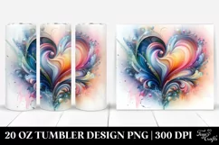 Abstract Vibrant Pastel Shiny Iris Heart | 20 oz Tumbler Product Image 1