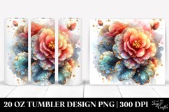 Golden Begonia Watercolor Tumbler Product Image 1