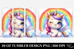 Winking Baby Unicorn Tumbler Product Image 1