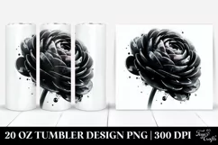 Glossy Ranunculus Watercolor | 20 Oz Tumbler Product Image 1