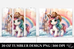 Cute Unicorn Cowboy Hat Castle | 20 Oz Tumbler Product Image 1