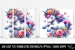 Running Baby Unicorn | 20 oz Tumbler Product Image 1
