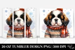 a Cute Winter Saint Bernard | 20 oz Tumbler Product Image 1