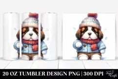 a Cute Winter Saint Bernard | 20 oz Tumbler Product Image 1