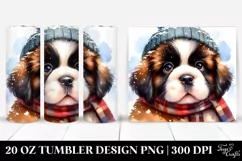 a Cute Winter Saint Bernard | 20 oz Tumbler Product Image 1