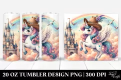 Cute Unicorn Cowboy Hat Castle | 20 Oz Tumbler Product Image 1