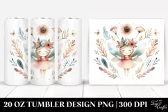 Excited Boho Fairy Illustration | 20 oz Tumbler Product Image 1
