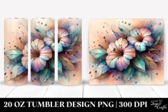 Stained Petunia Tumbler | 20 oz Tumbler Product Image 1