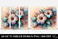 Stained Petunia Tumbler | 20 oz Tumbler Product Image 1