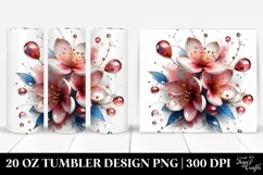 Abstract Glossy Cherry Blossom | 20 Oz Tumbler Product Image 1