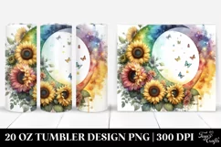 Colorful Half Moon Sunflowers | 20 oz Tumbler Product Image 1