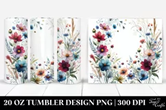 Vibrant Wild Flowers in Colorful Frame | 20 oz Tumbler Product Image 1