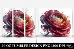 20 Oz Tumbler Sublimation | ranunculus glass like material Product Image 1