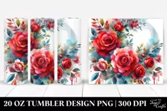 Vibrant Whreath RED ROSES | 20 Oz Tumbler Product Image 1