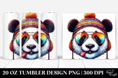 a Quirky Panda Portrait | 20 oz Tumbler Product Image 1
