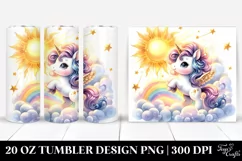 Cute Baby Unicorn Dancing from Golden Sun | 20 Oz Tumbler Product Image 1