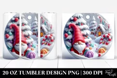 Colorful Winter Gnome Art, Transparent 20 Oz Tumbler Product Image 1
