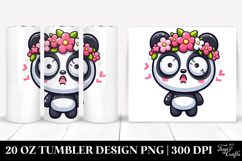 Cute Panda with Flower Crown.20 Oz Tumbler Product Image 1