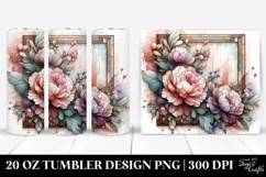 Shiny Pastel Peonies in Watercolor, Transparent 20 Oz Product Image 1