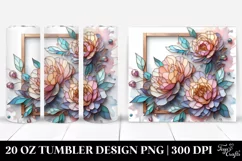 Shiny Pastel Peonies in Watercolor, Transparent 20 Oz Product Image 1