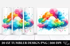 Vibrant Simple Cloud Watercolor | 20 Oz Tumbler Product Image 1