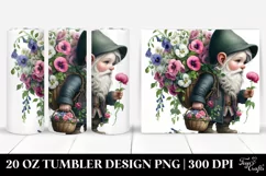 Sweet Pea Bouquet Gnome | 20 Oz Tumbler Product Image 1