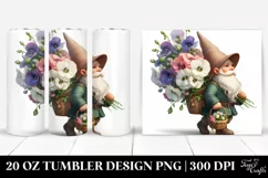 Sweet Pea Bouquet Gnome | 20 Oz Tumbler Product Image 1