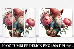Peony Bouquet Gnome | 20 Oz Tumbler Product Image 1