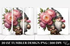 Peony Bouquet Gnome | 20 Oz Tumbler Product Image 1