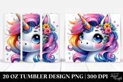 Cute Unicorn Portrait | 20 oz Tumbler Product Image 1