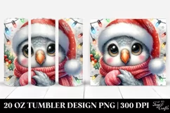 Cute Baby Parrot with Santa Hat, High-Quality 20 Oz Tumbler Product Image 1