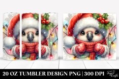 Cute Baby Parrot with Santa Hat, High-Quality 20 Oz Tumbler Product Image 1