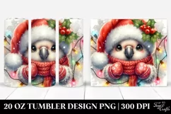 Cute Baby Parrot with Santa Hat, High-Quality 20 Oz Tumbler Product Image 1