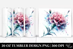 20 Oz Tumbler Sublimation | red carnation glass like Product Image 1