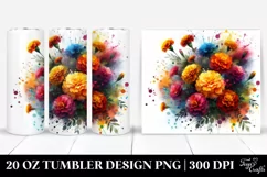 Vibrant Marigold Bouquet | 20 Oz Tumbler Product Image 1
